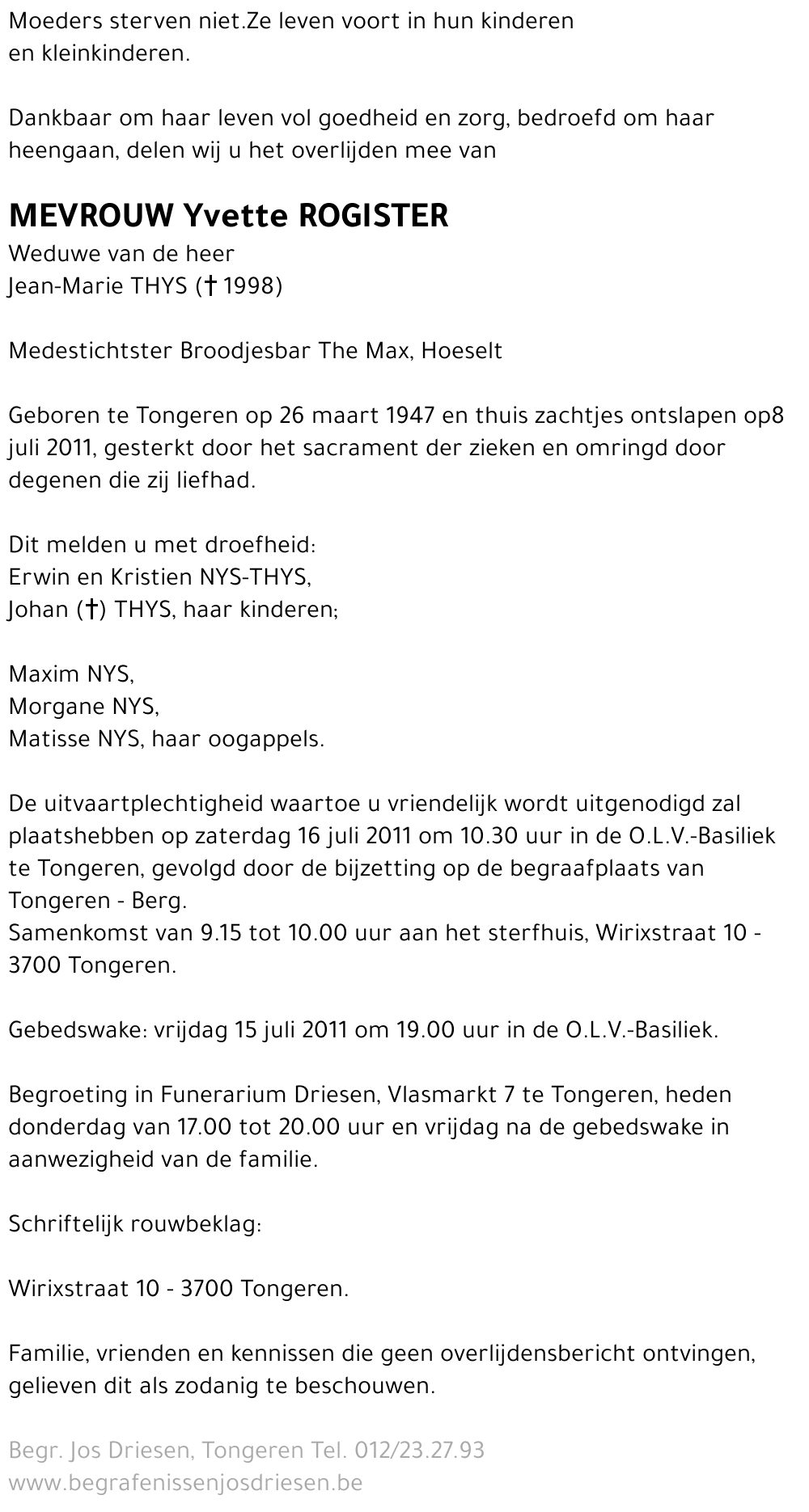 Yvette Rogister
