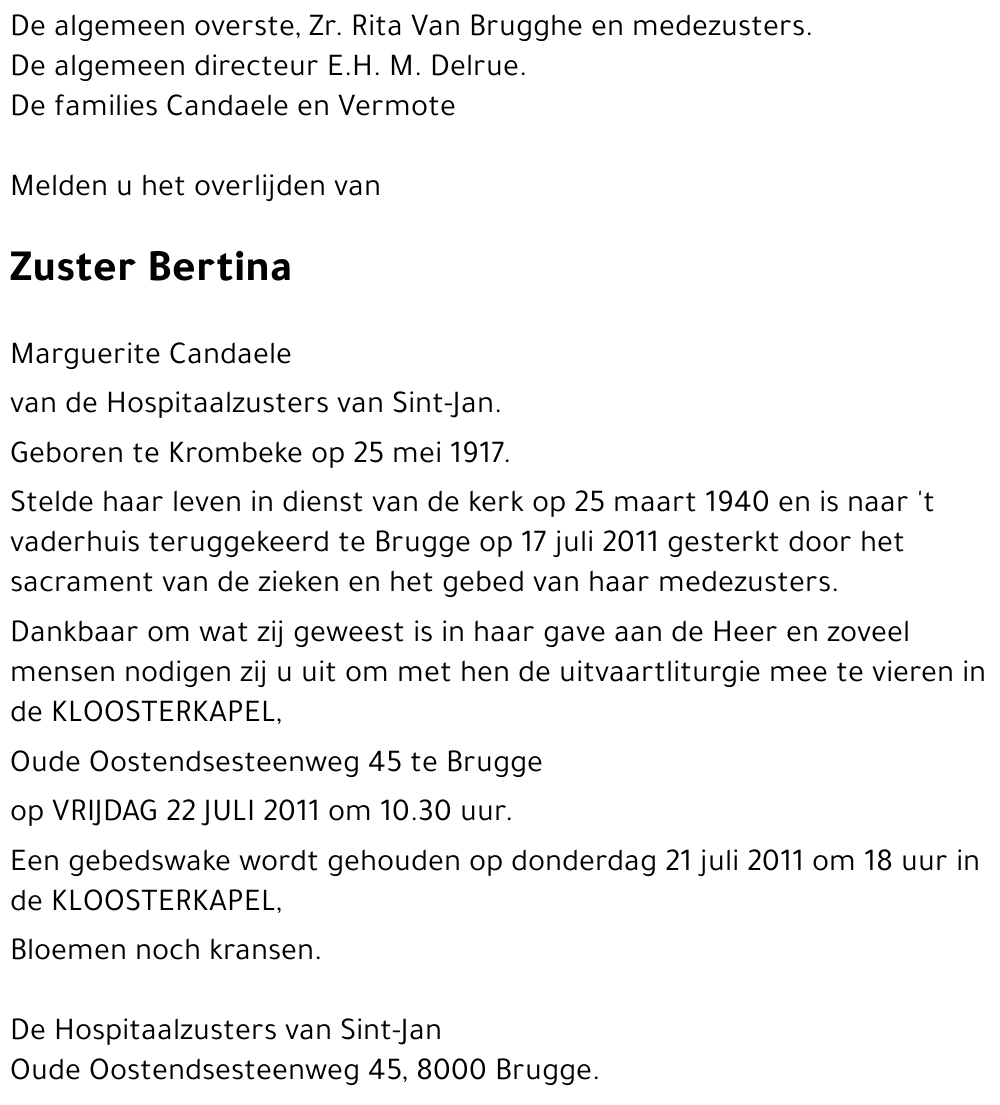 Zuster Bertina