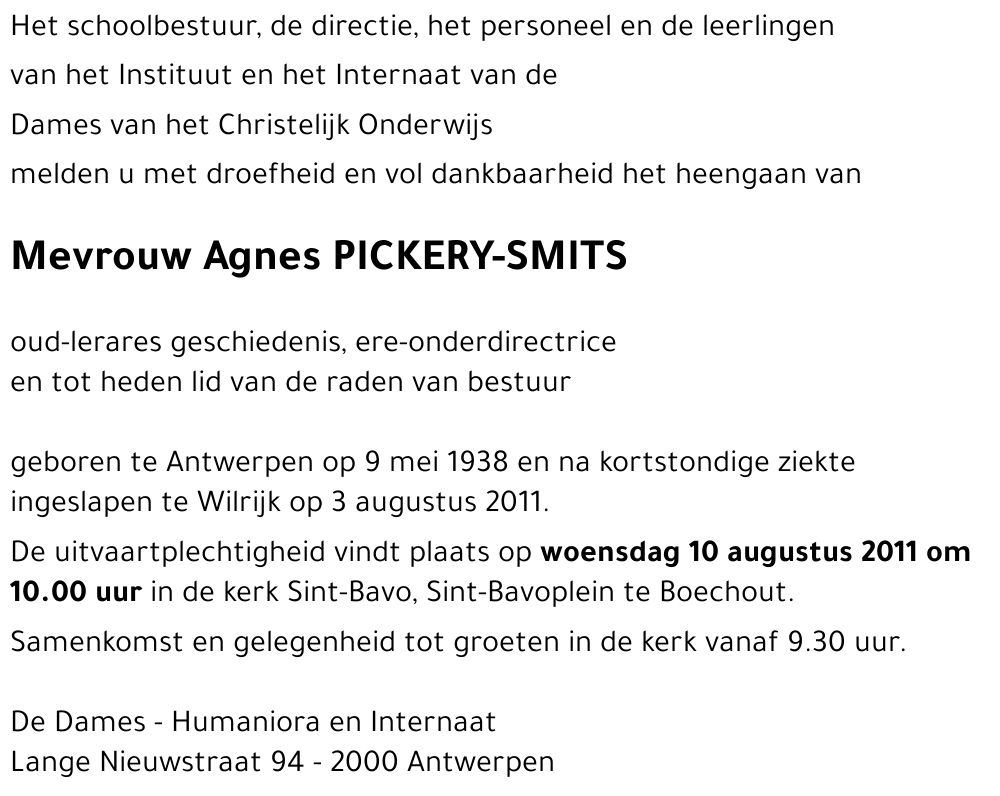Agnes PICKERY-SMITS