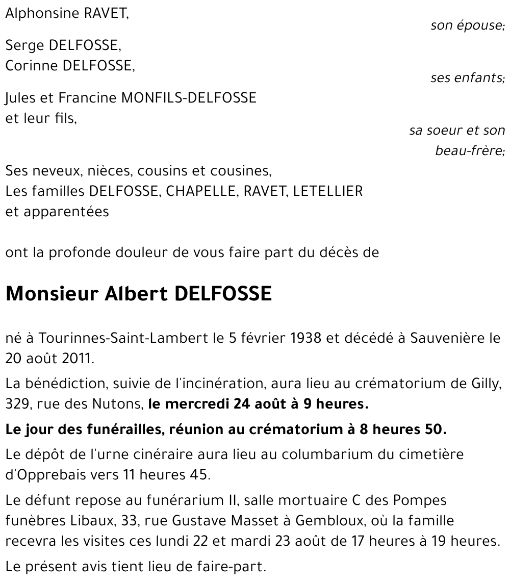 Albert DELFOSSE