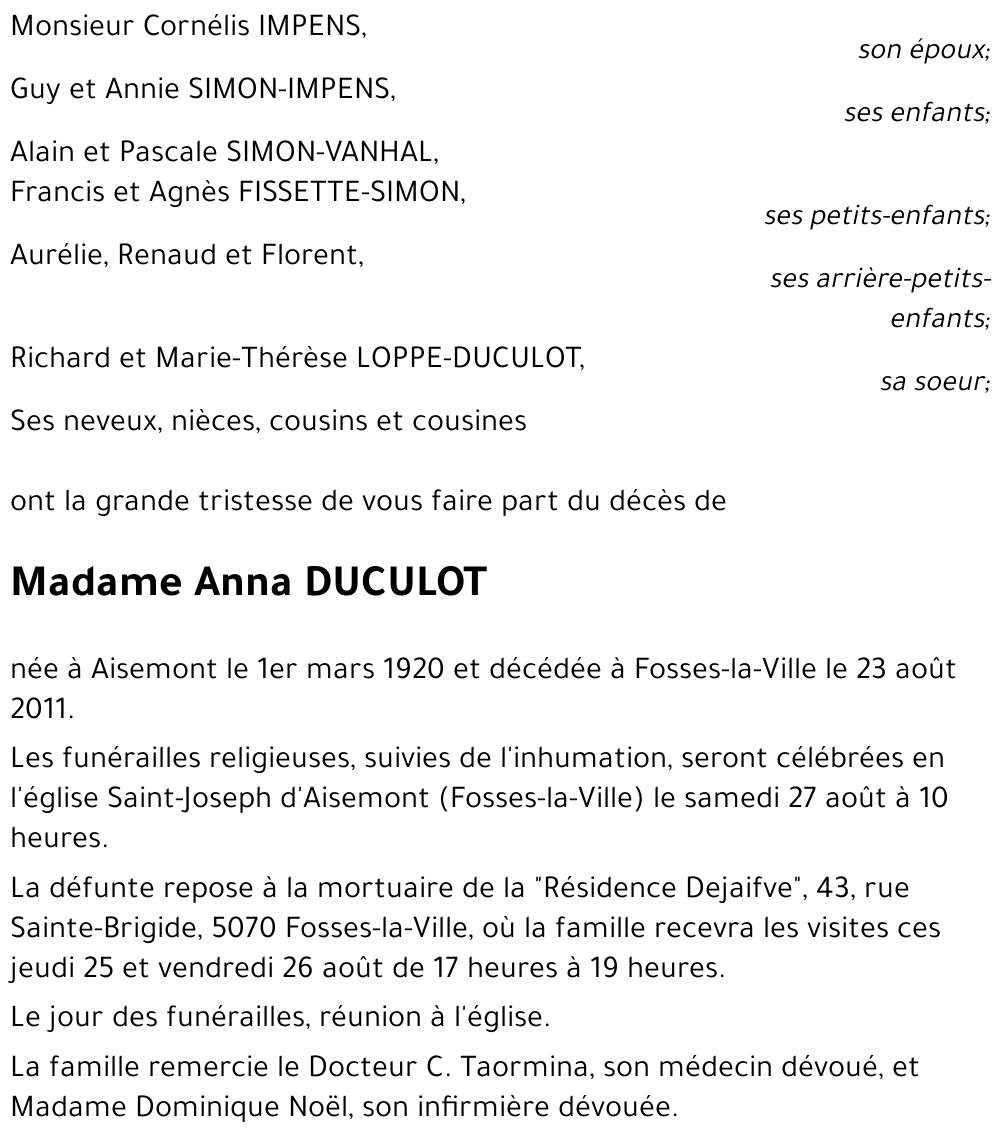 Anna DUCULOT
