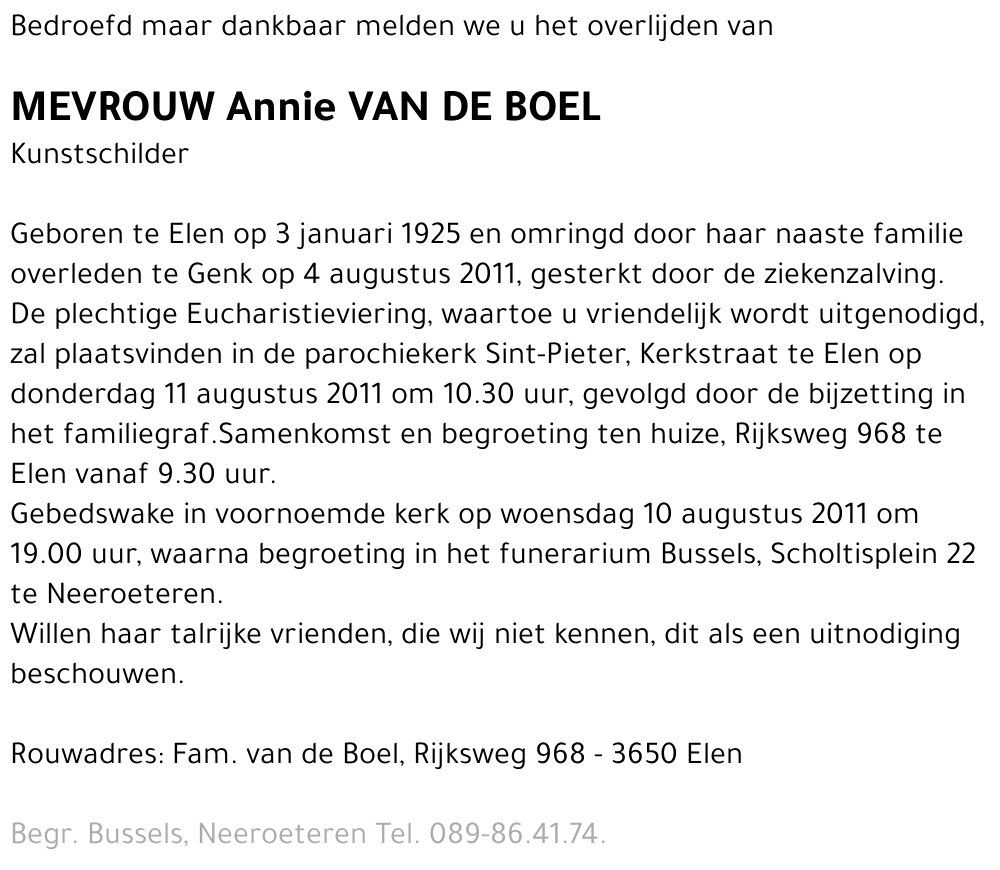 Annie van de Boel