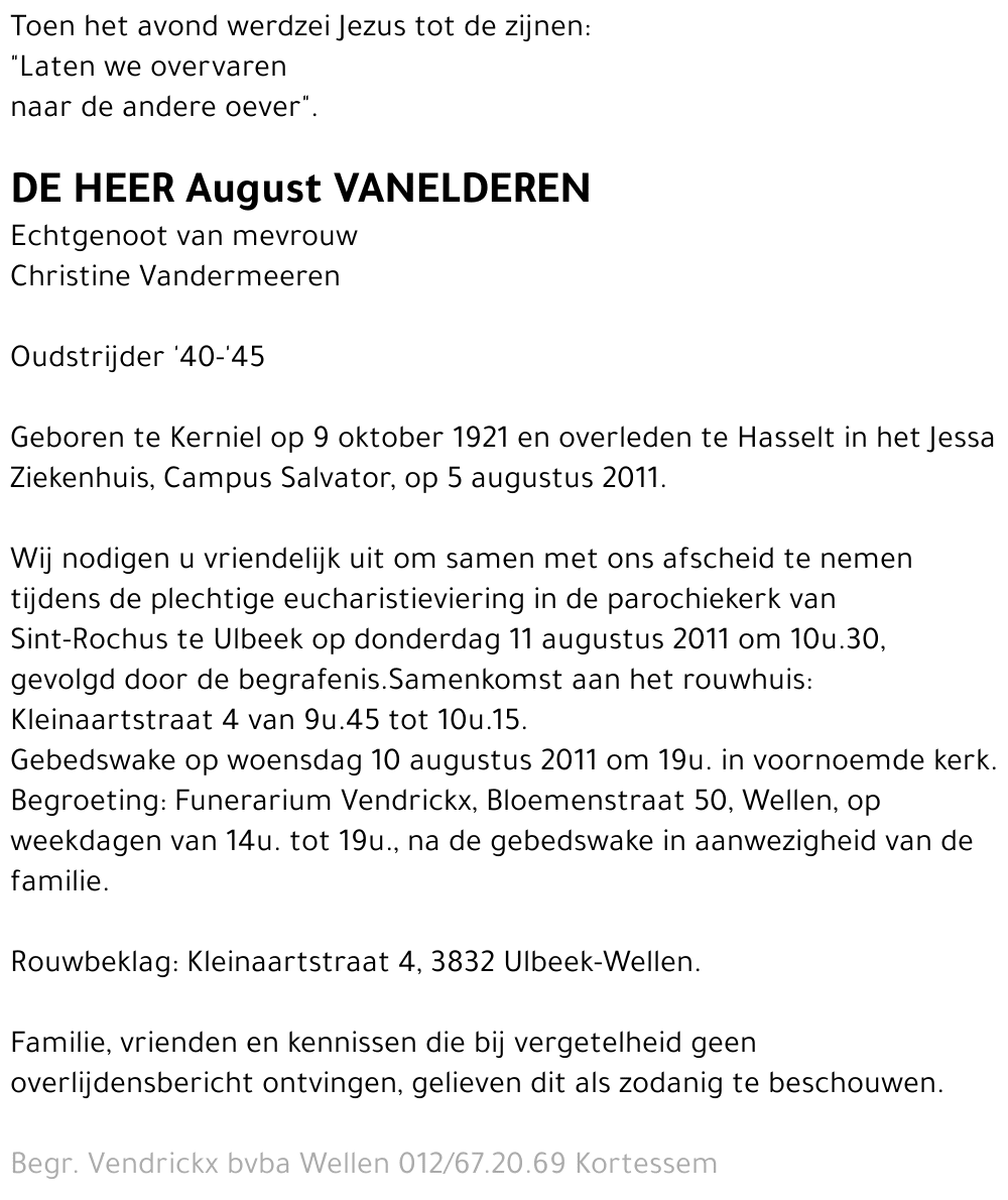 August Vanelderen