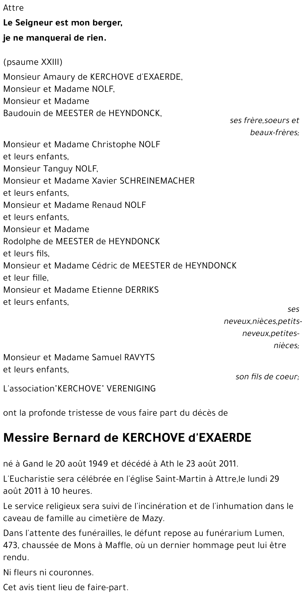 Bernard de KERCHOVE d'EXAERDE