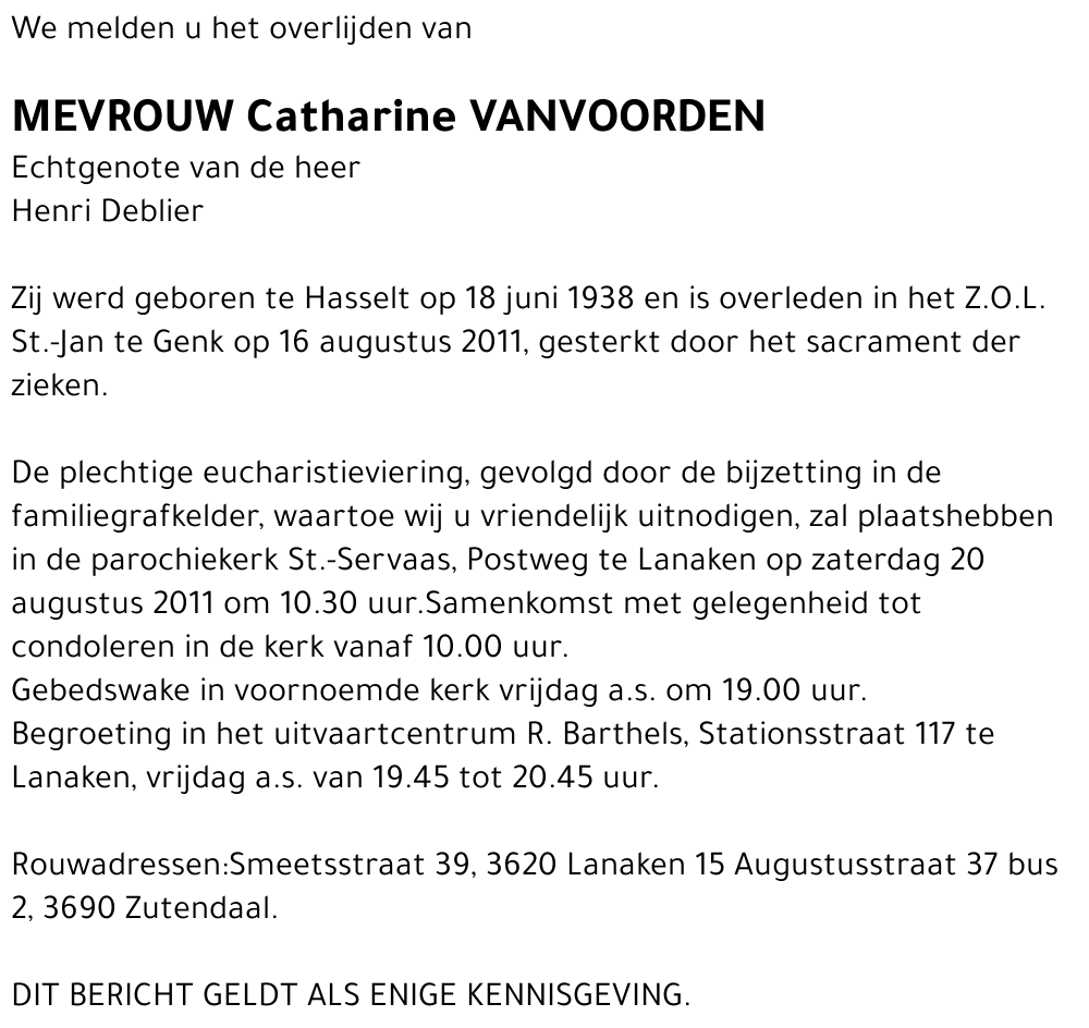 Catharine Vanvoorden