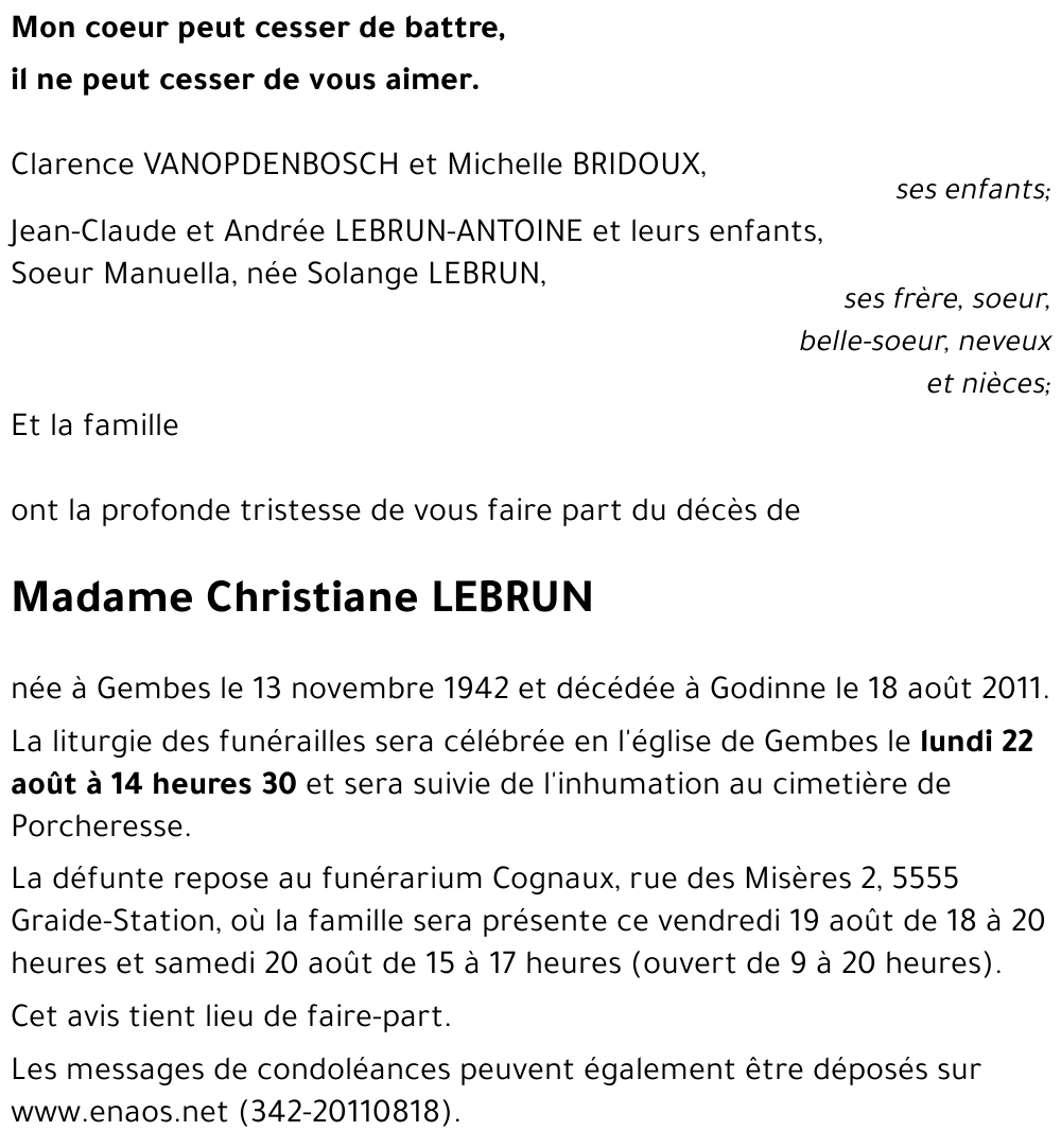 Christiane LEBRUN