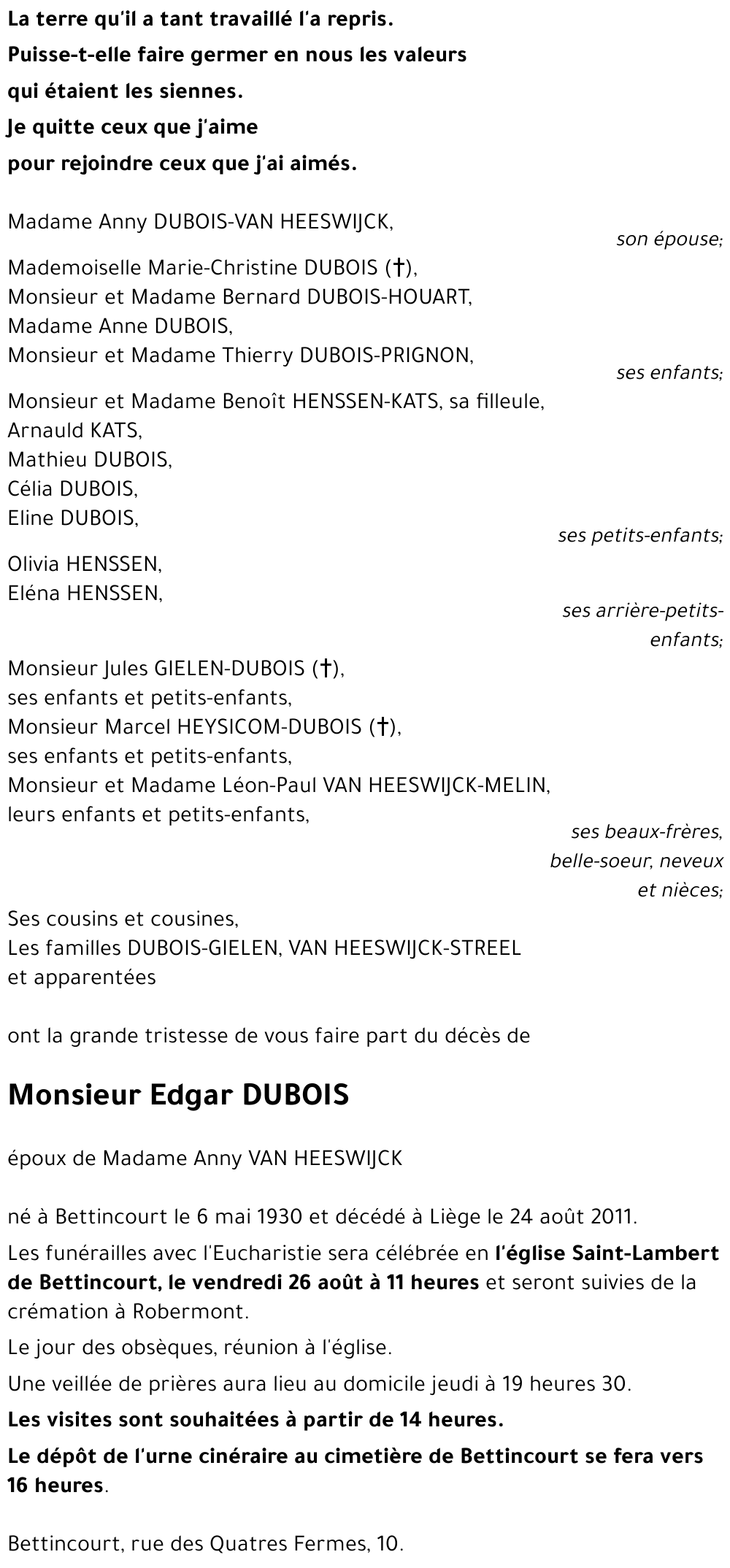 Edgar DUBOIS