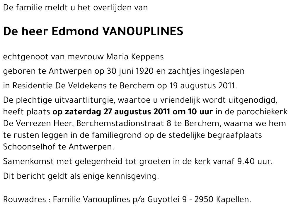 Edmond VANOUPLINES