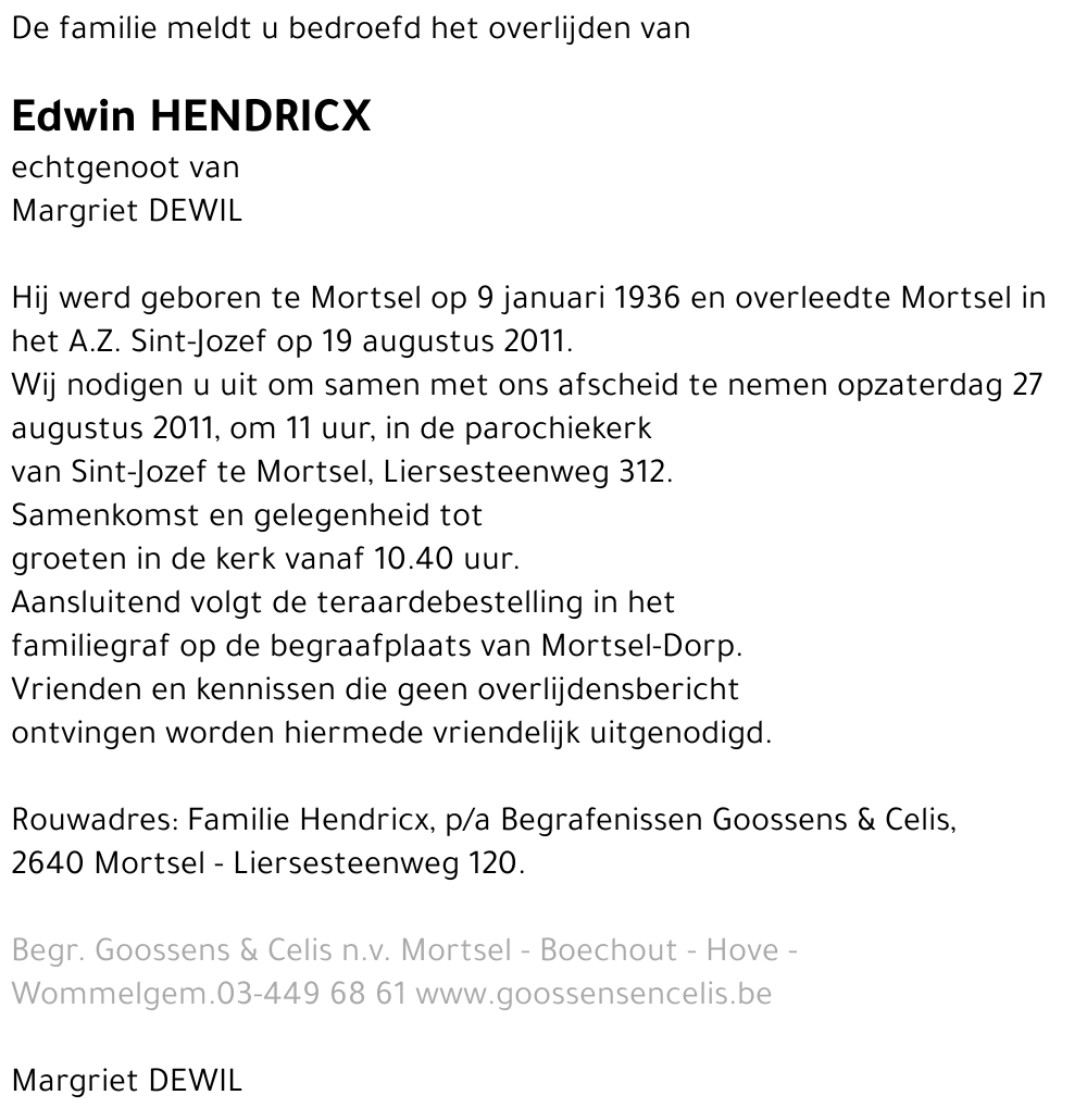 Edwin Hendricx