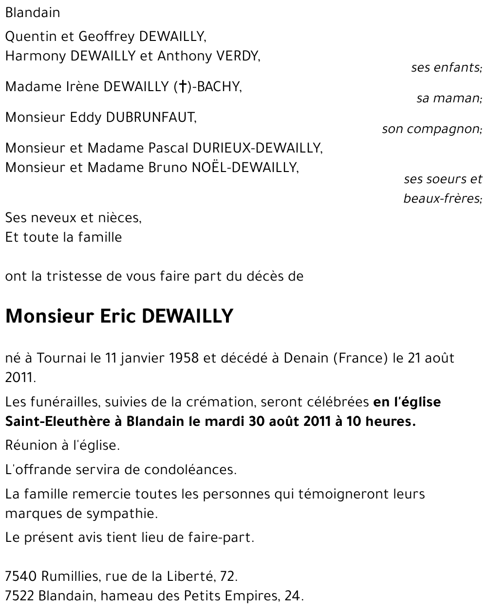 Eric DEWAILLY