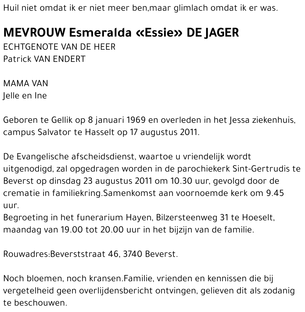 Esmeralda -Essie- De Jager