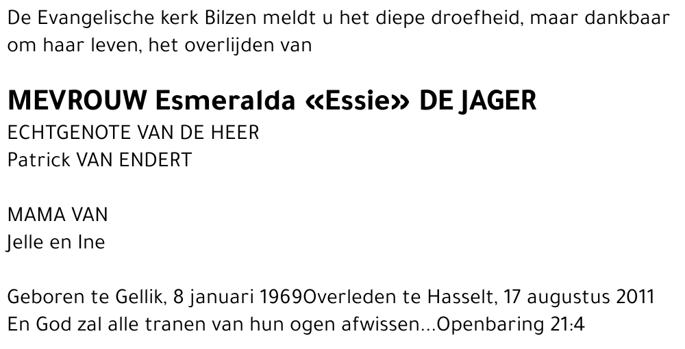 Esmeralda -Essie- De Jager