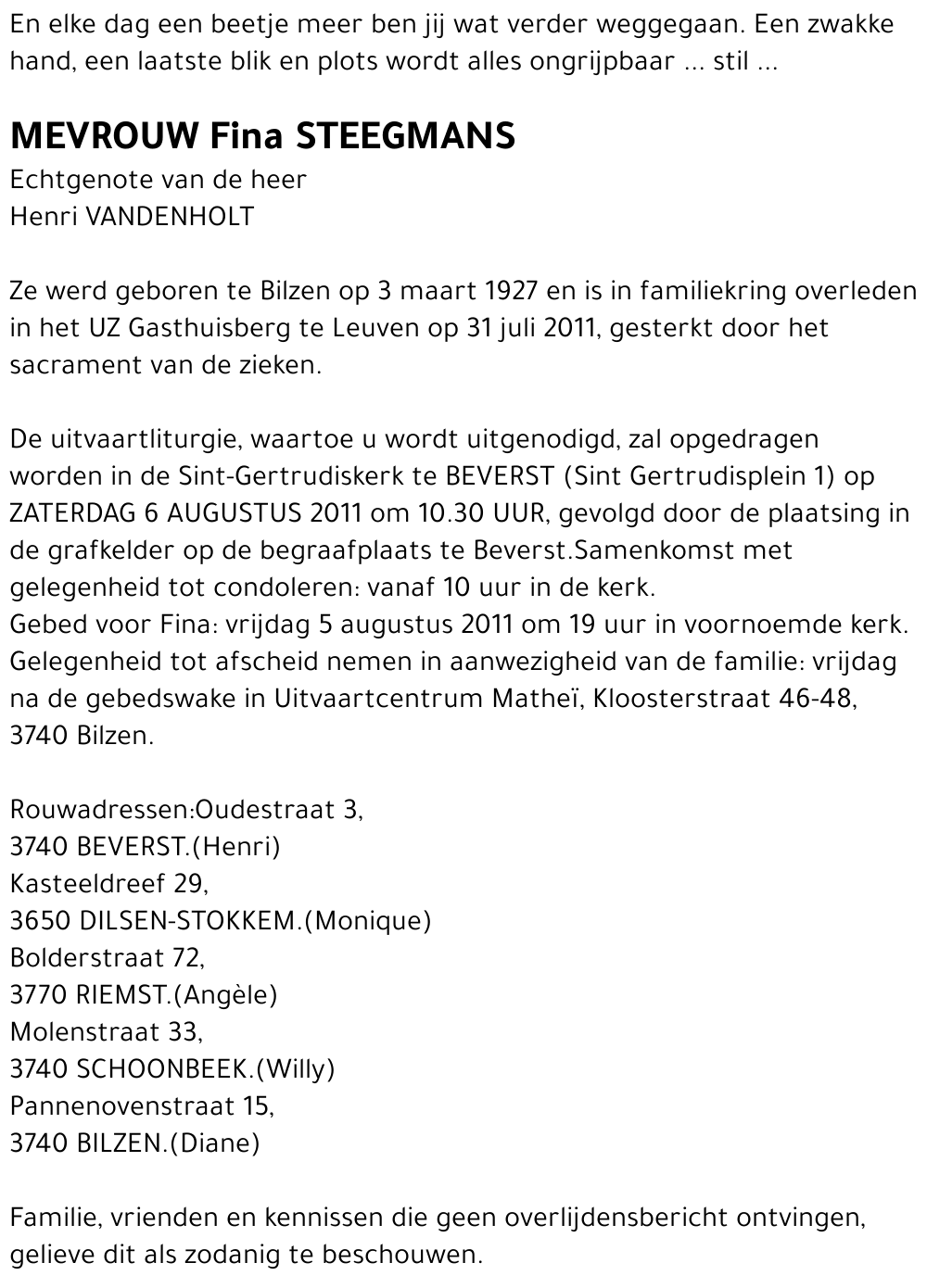 Fina STEEGMANS
