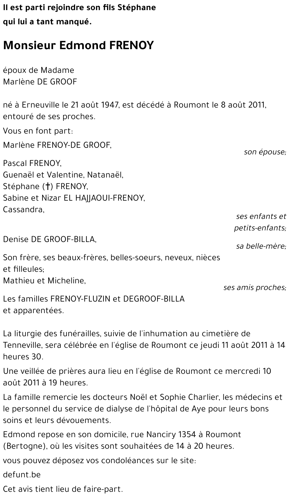 FRENOY EDMOND