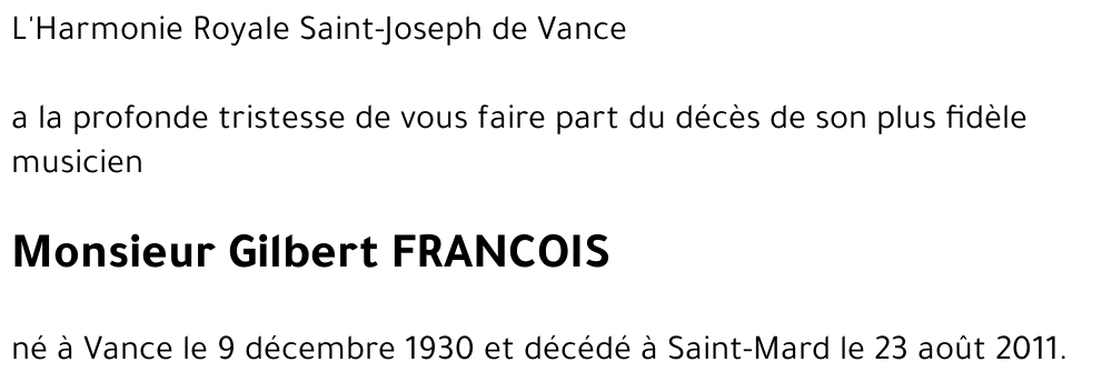 Gilbert FRANCOIS