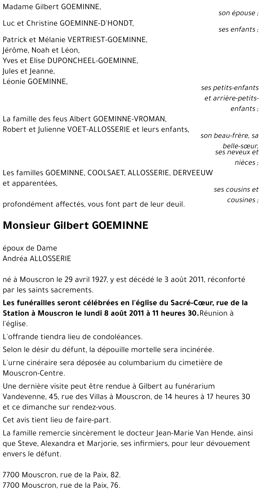 Gilbert GOEMINNE