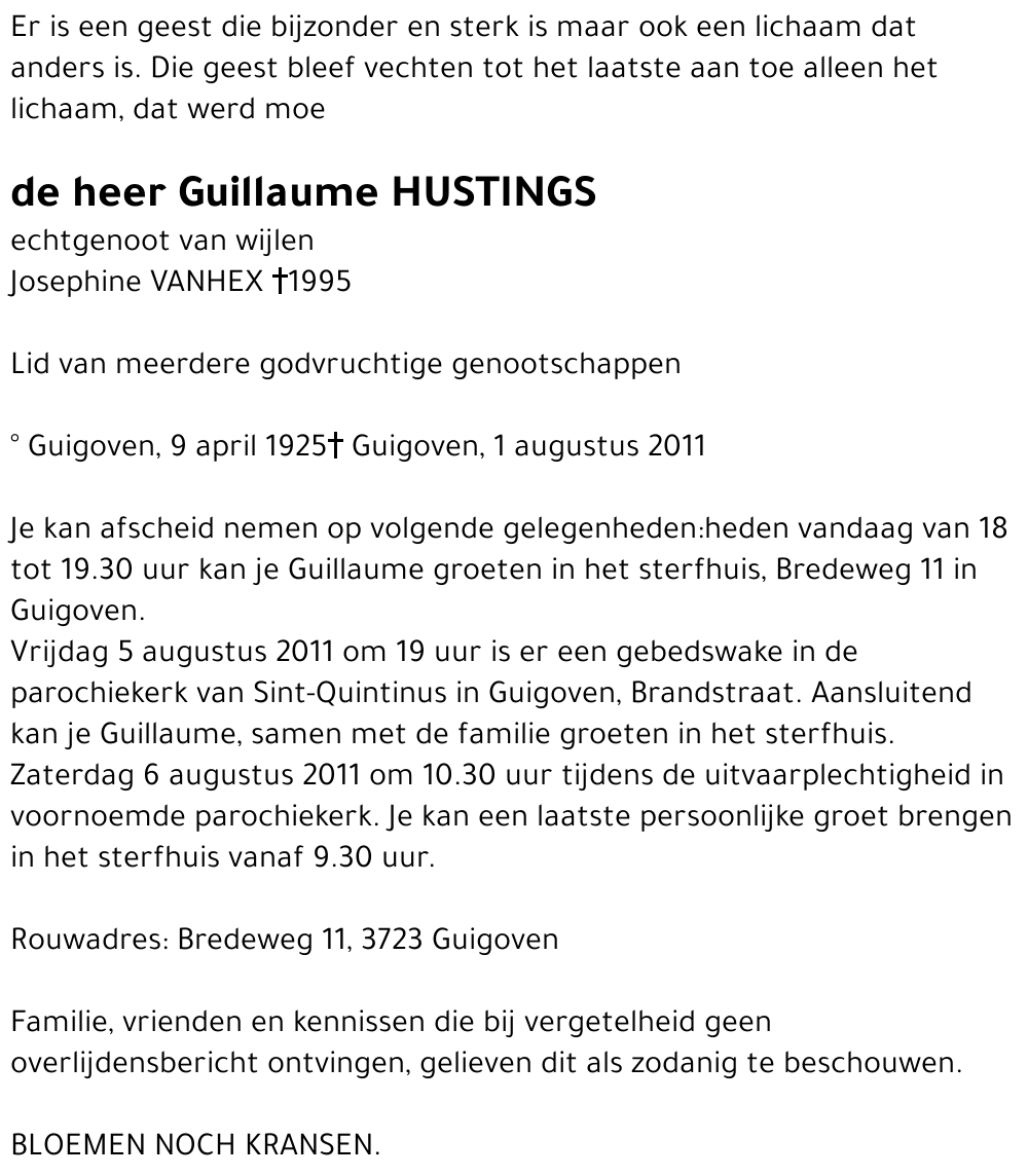 Guillaume HUSTINGS