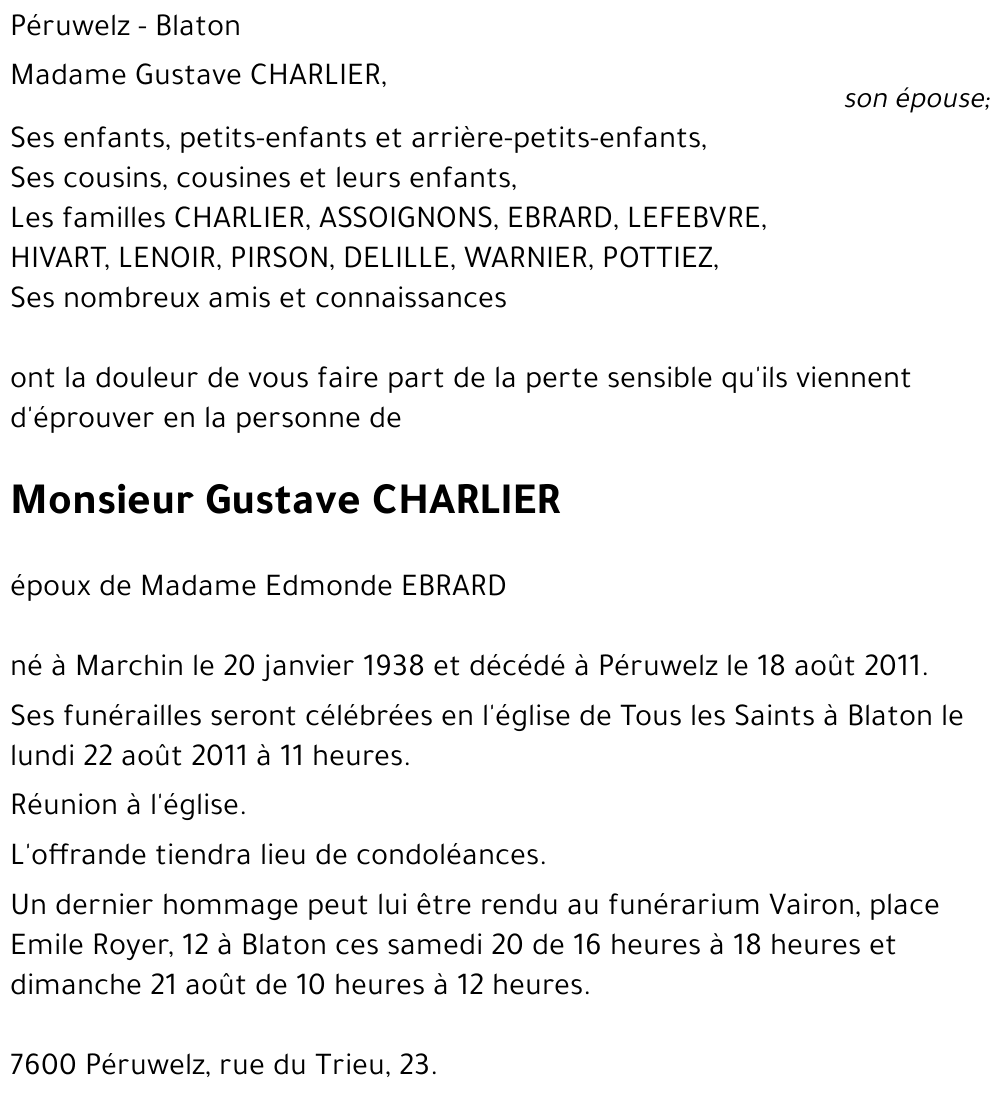 Gustave CHARLIER