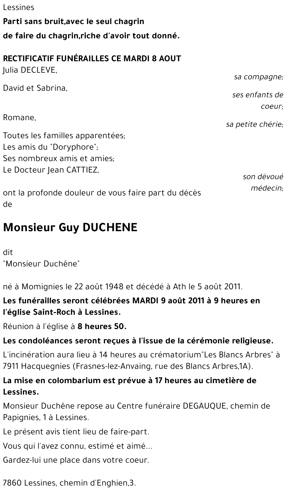 Guy DUCHENE
