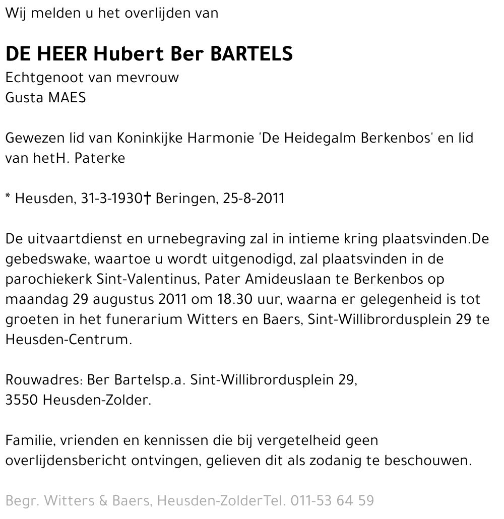Hubert Ber Bartels