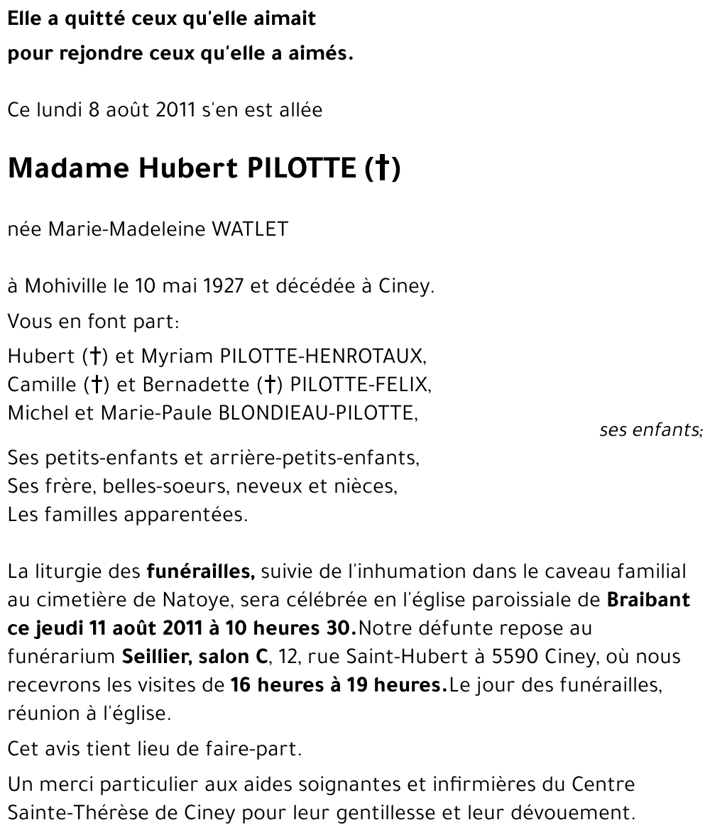 Hubert PILOTTE