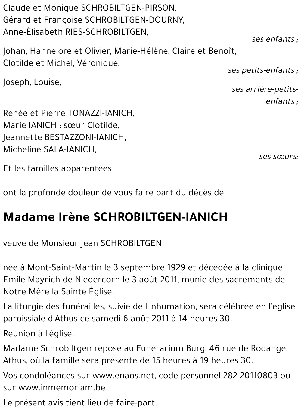 Irène SCHROBILTGEN-IANICH