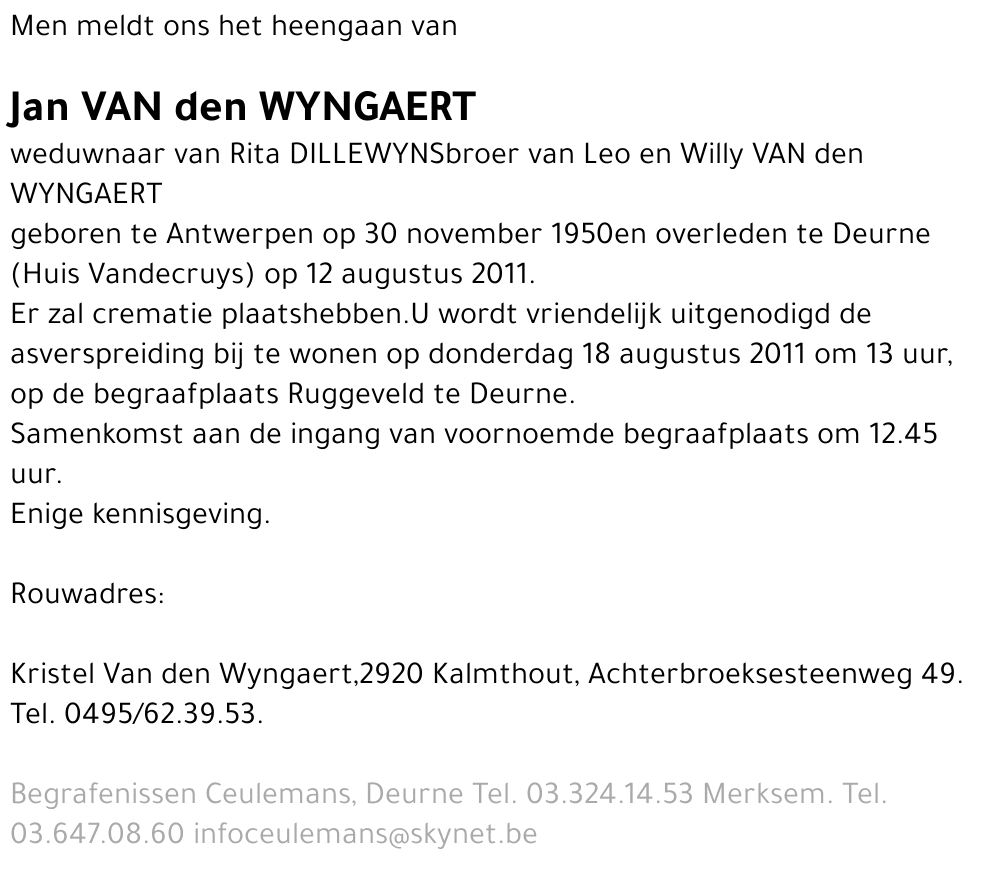 Jan Van den Wyngaert