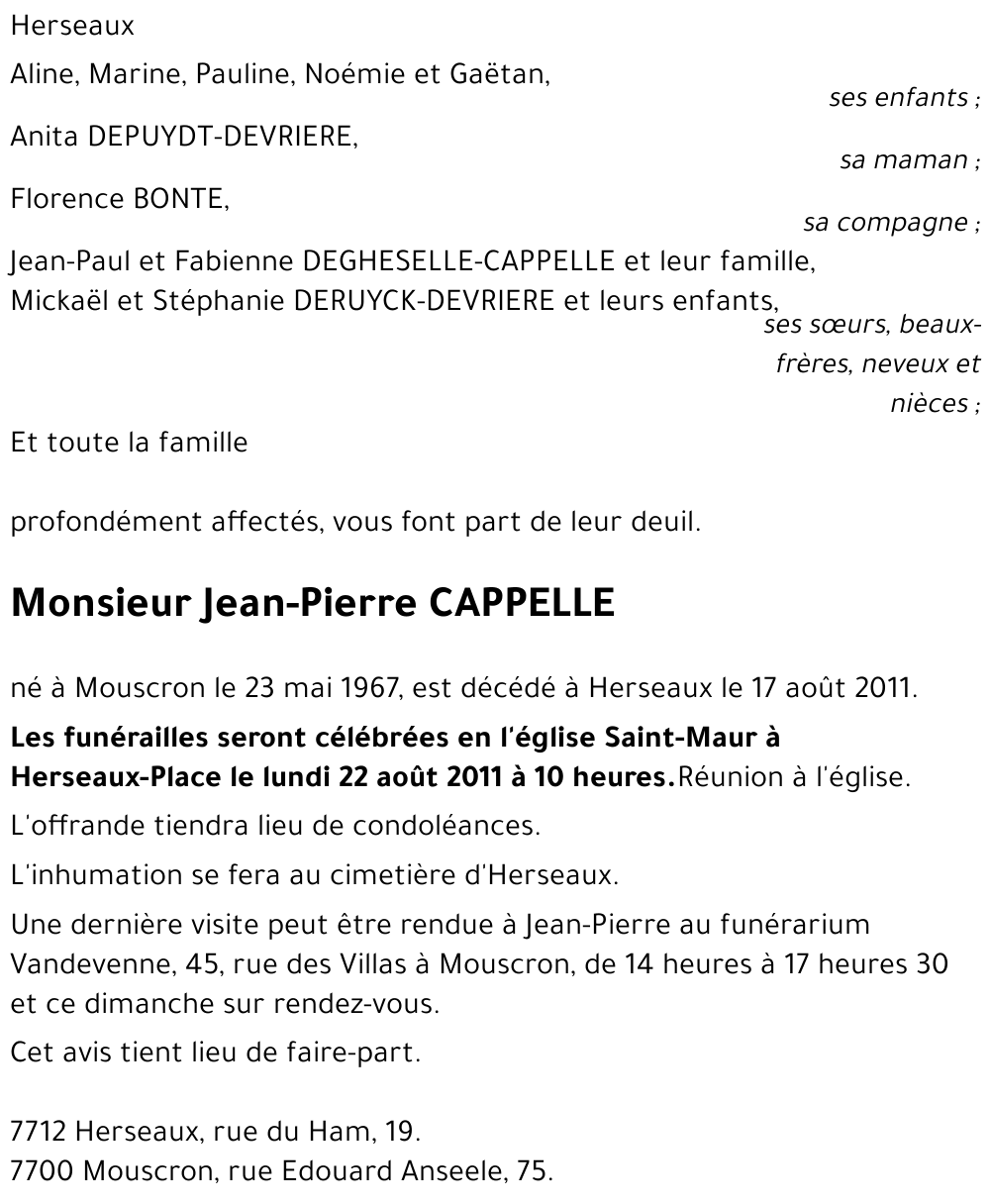 Jean-Pierre CAPPELLE