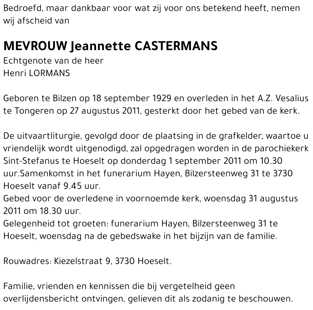 Jeannette Castermans
