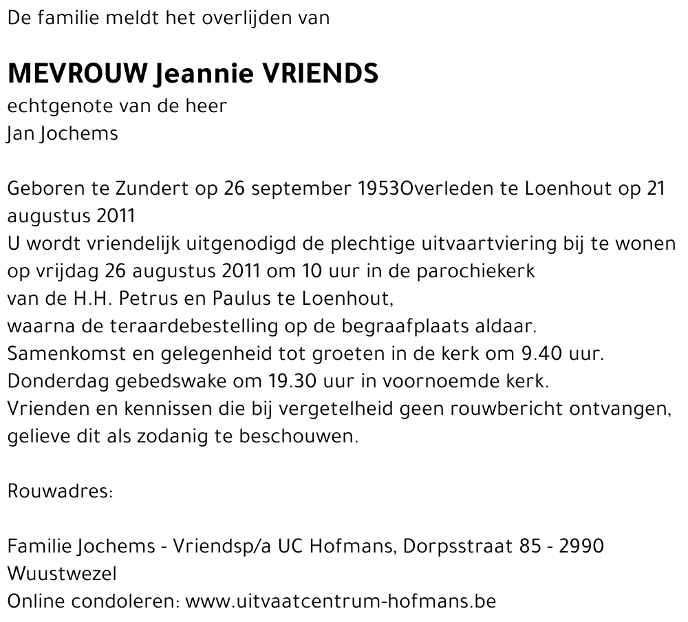 Jeannie Vriends