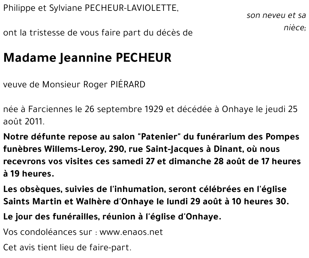Jeannine PECHEUR