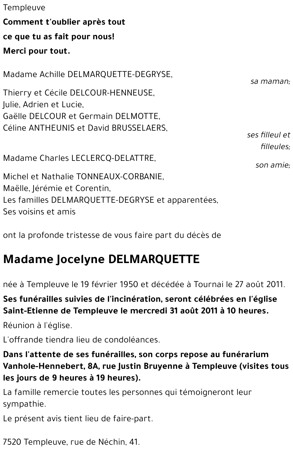Jocelyne DELMARQUETTE