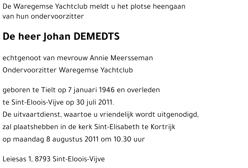 Johan DEMEDTS