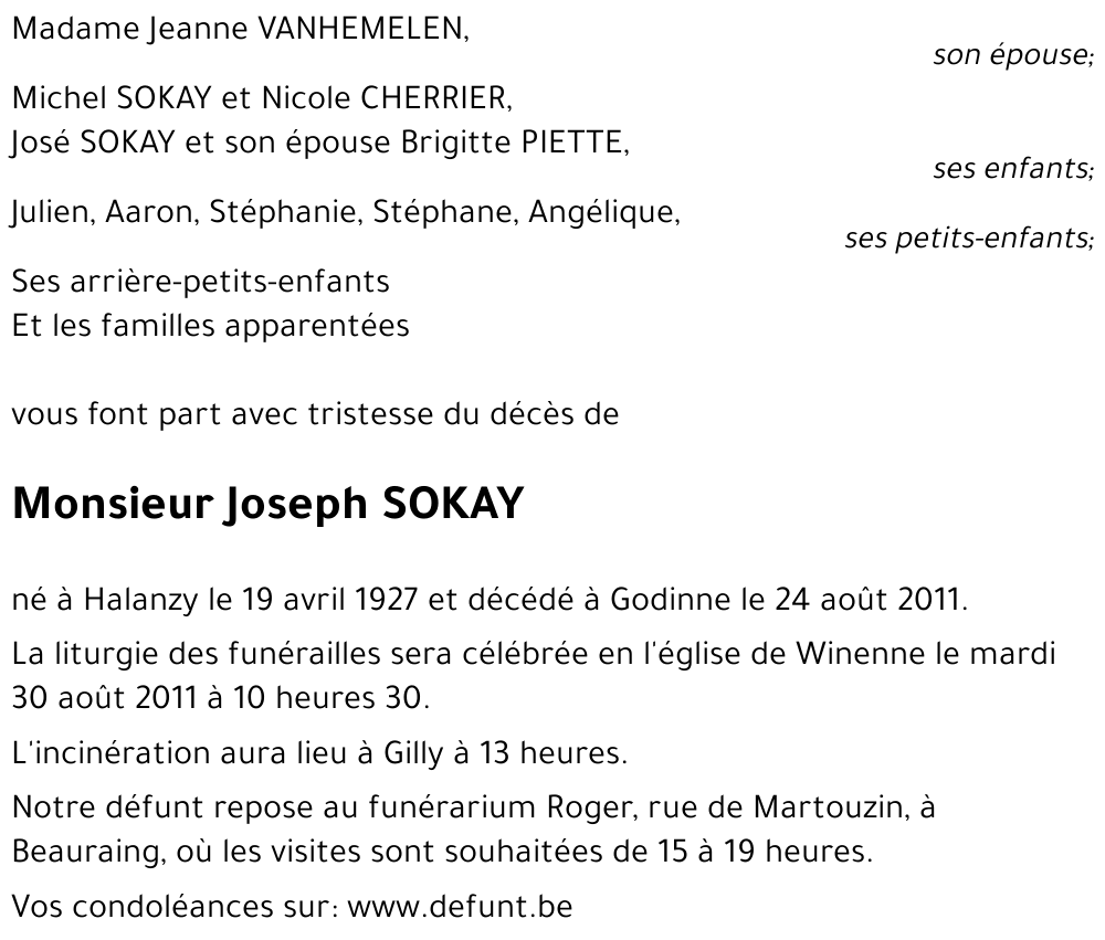 Joseph SOKAY