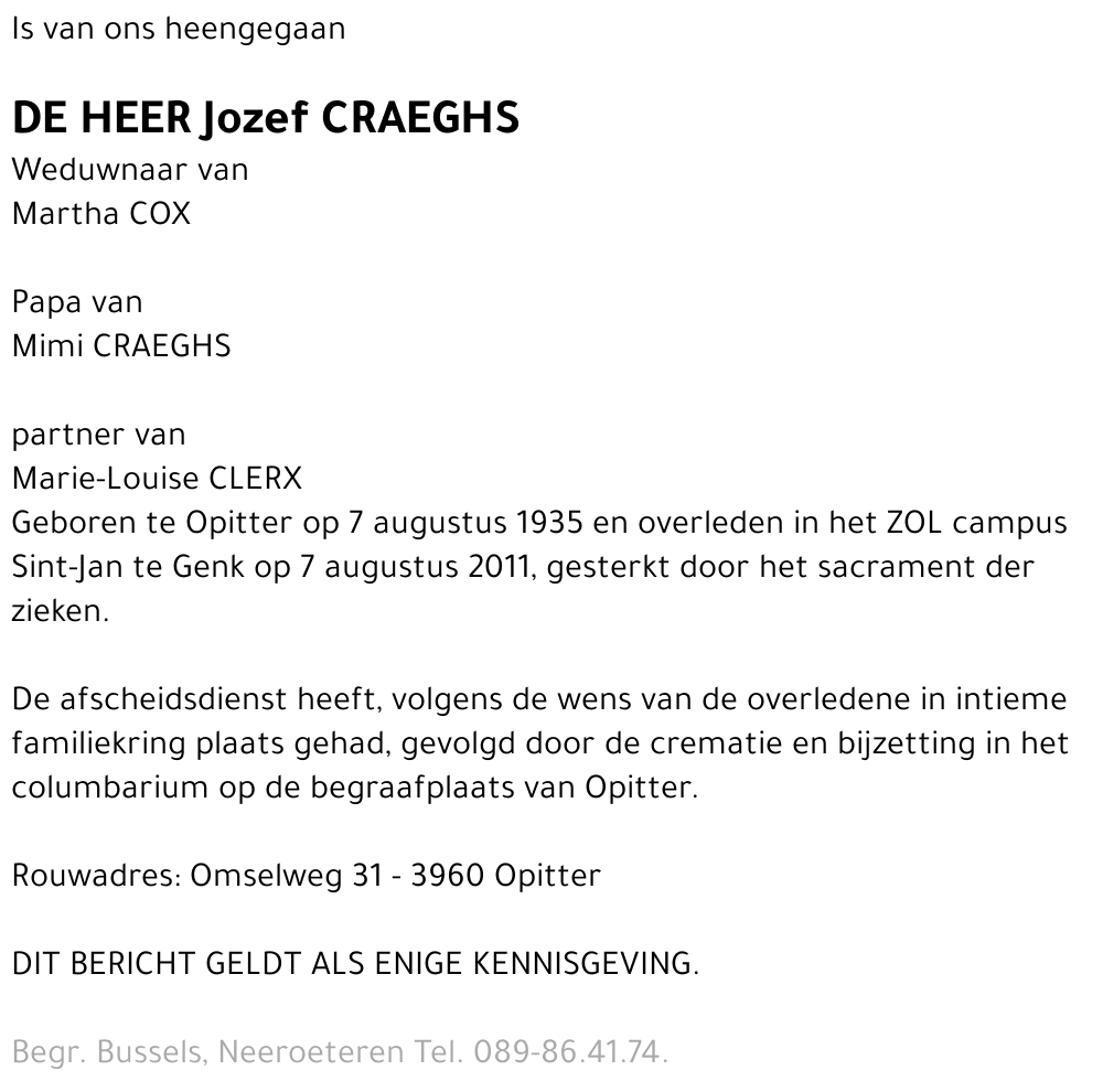 Jozef CRAEGHS