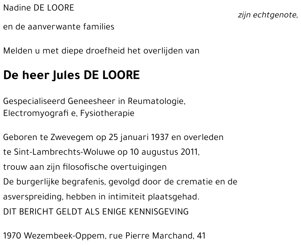 Jules DE LOORE