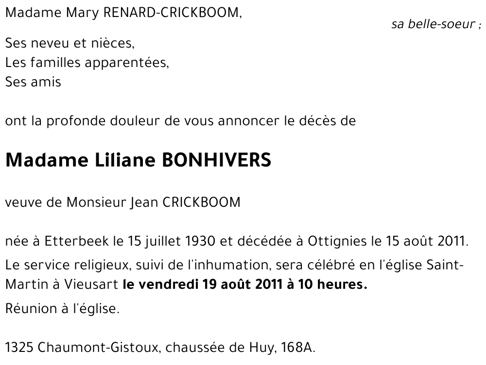 Liliane Bonhivers