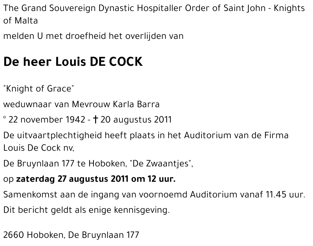 Louis DE COCK