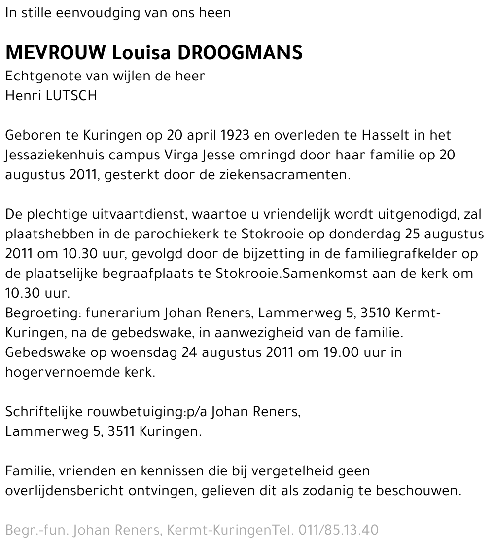 Louisa Droogmans