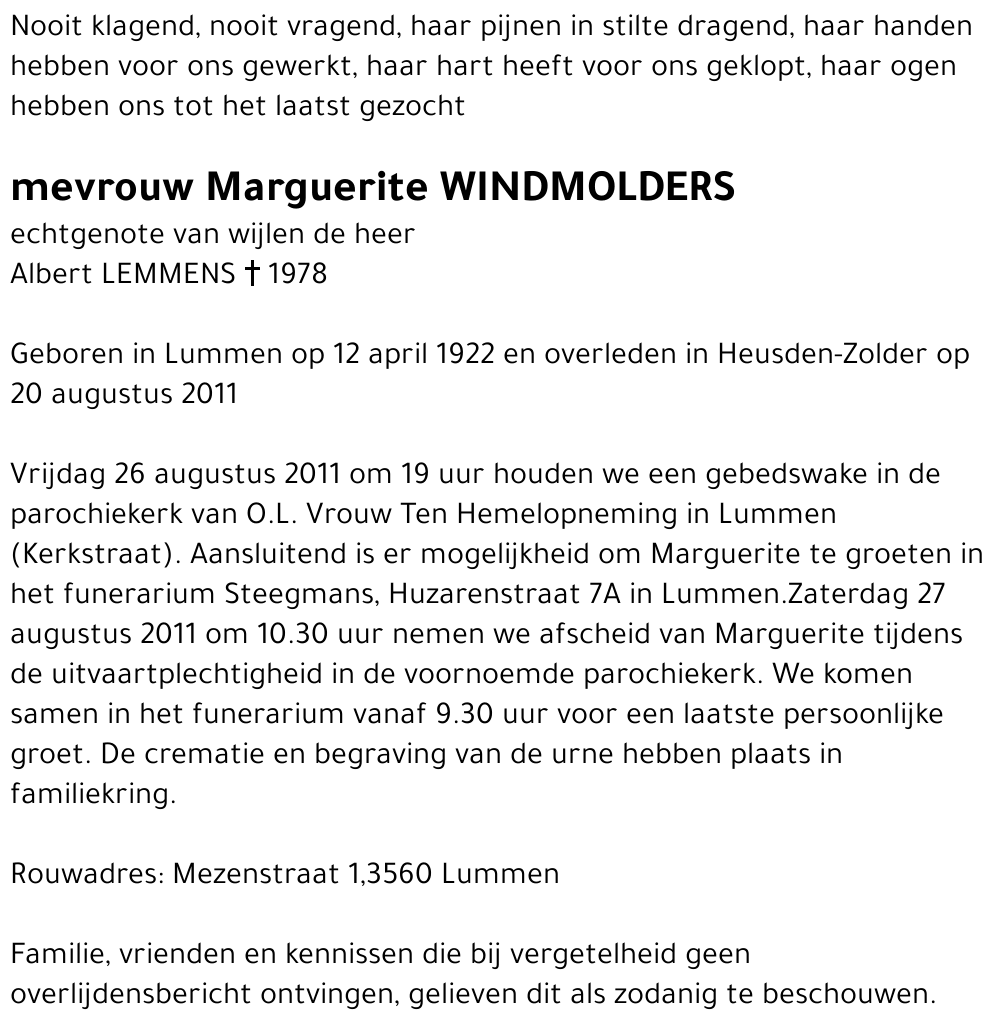 Marguerite Windmolders