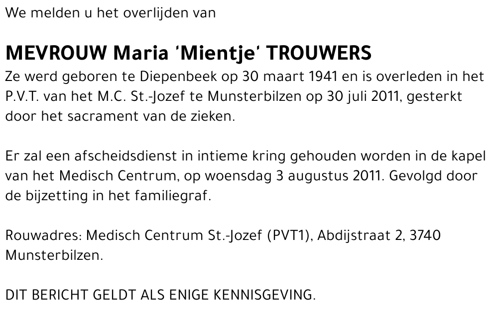 Maria TROUWERS