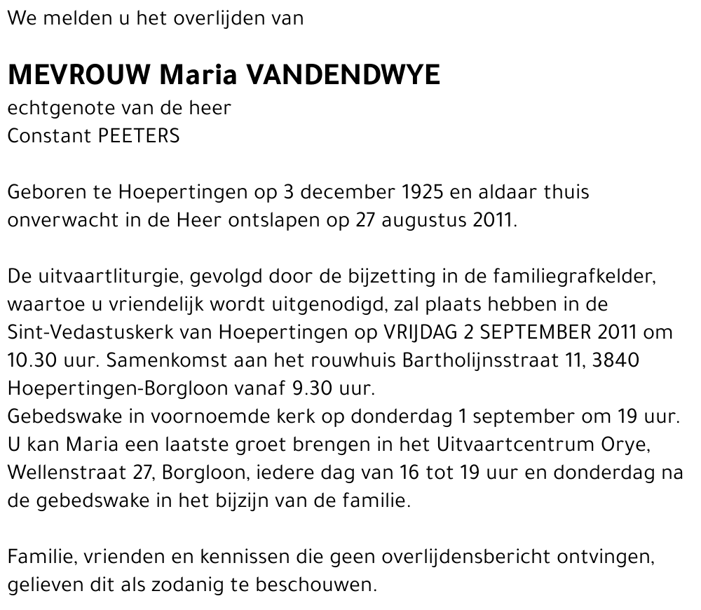 Maria Vandendwye