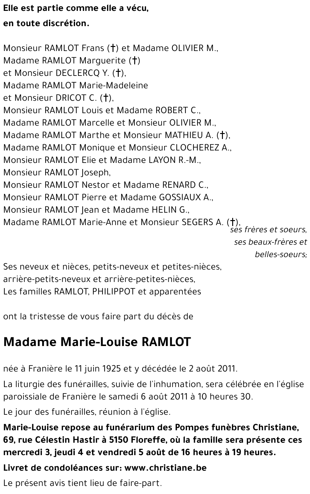 Marie-Louise RAMLOT