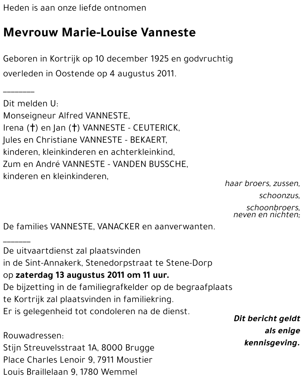 Marie-Louise Vanneste