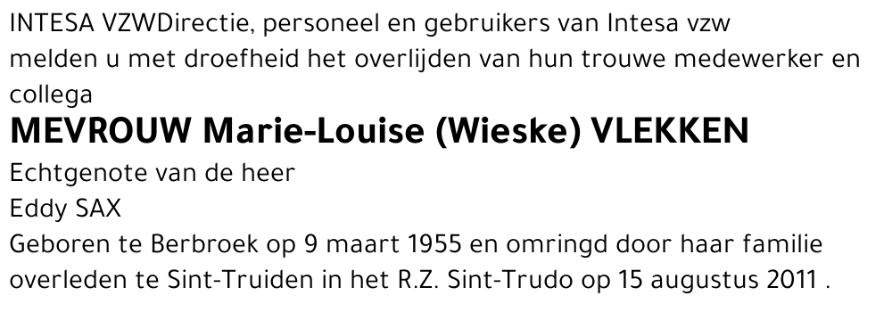 Marie-Louise VLEKKEN
