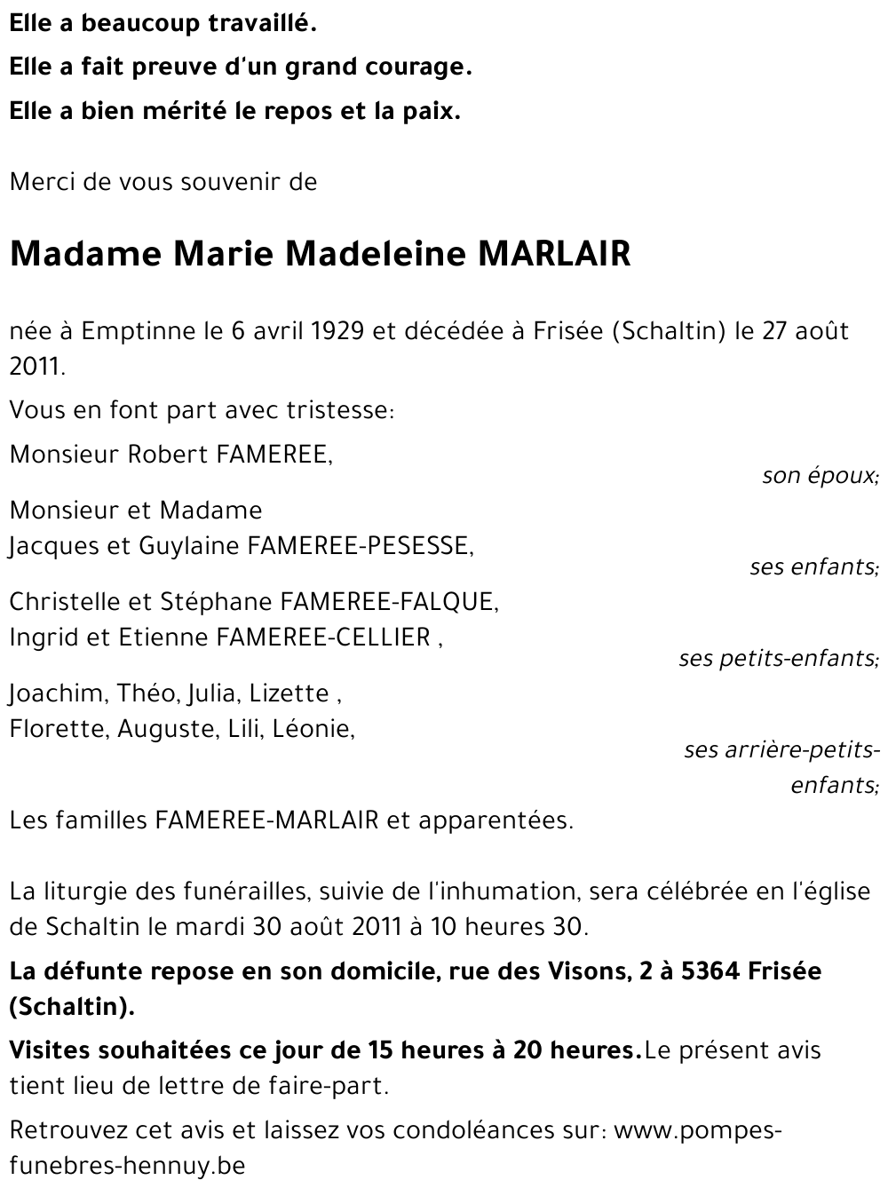 Marie Madeleine MARLAIR