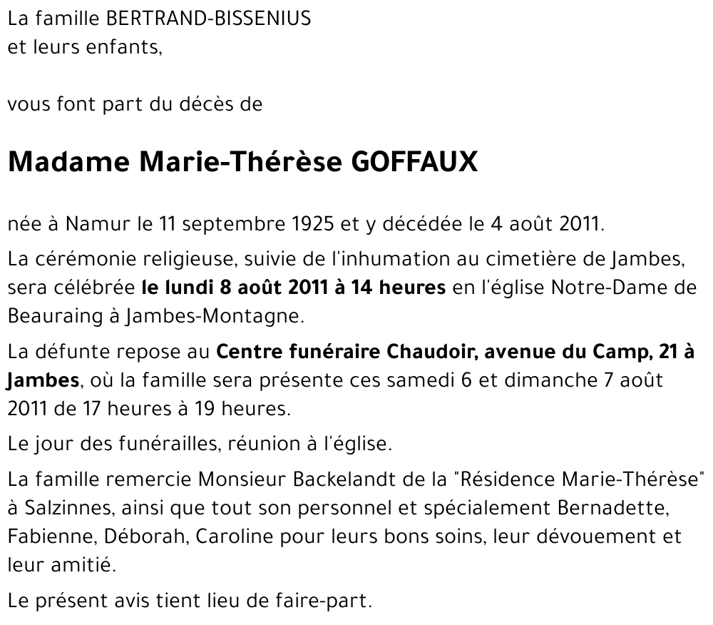 Marie-Thérèse GOFFAUX