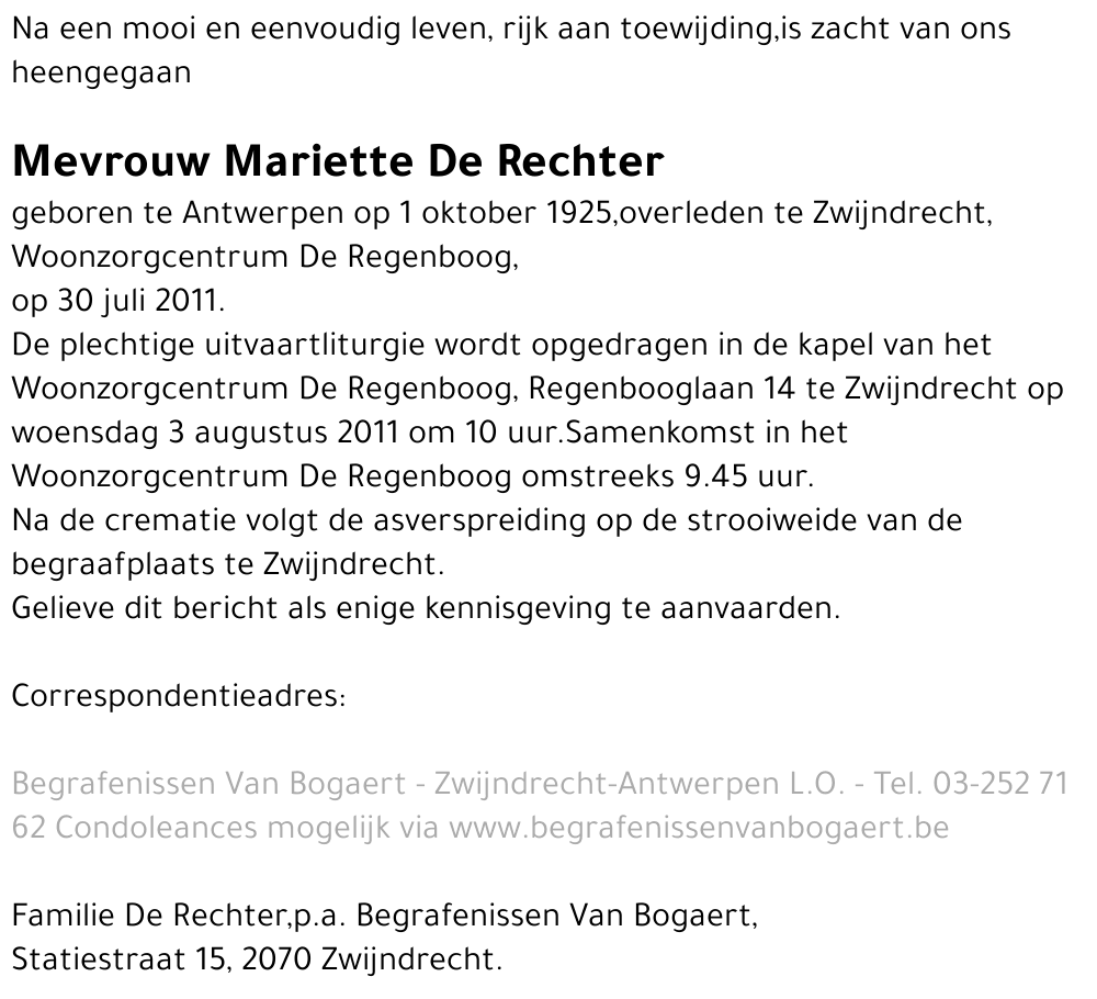 Mariette De Rechter
