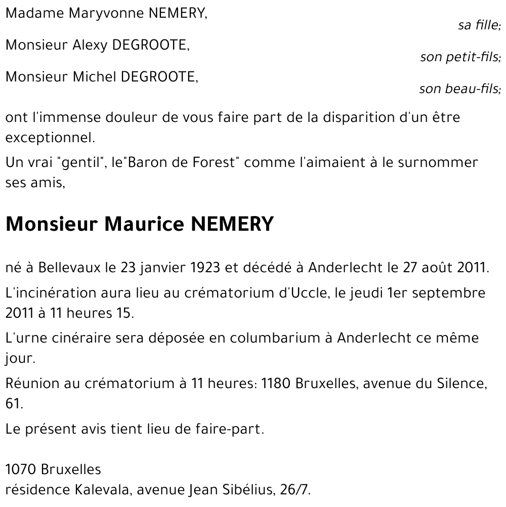 Maurice NEMERY