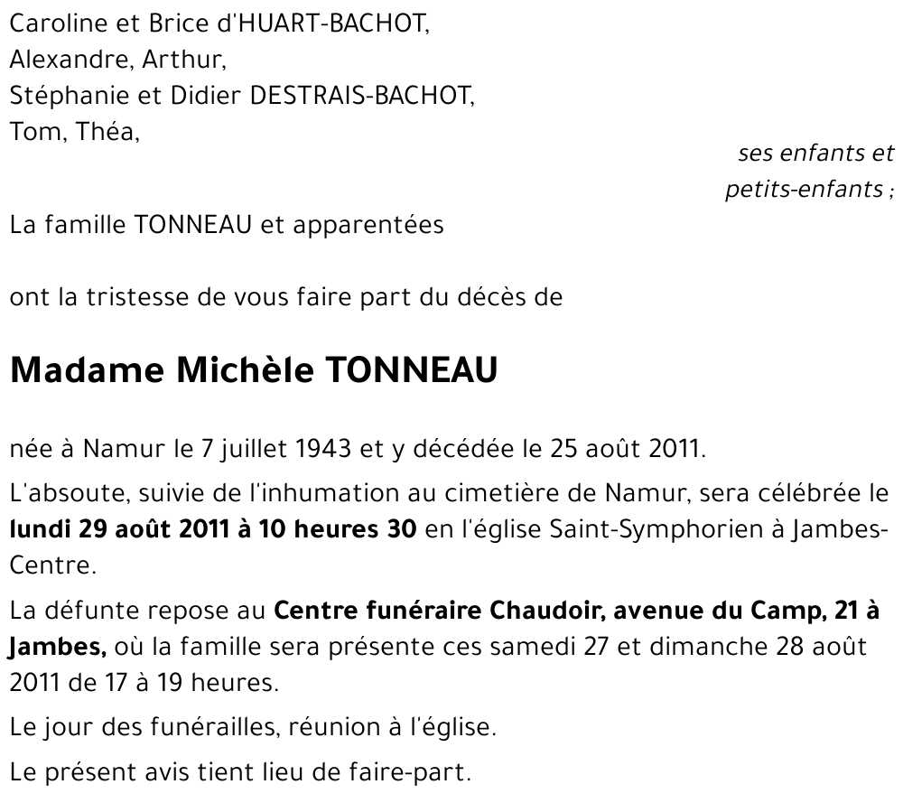 Michèle TONNEAU
